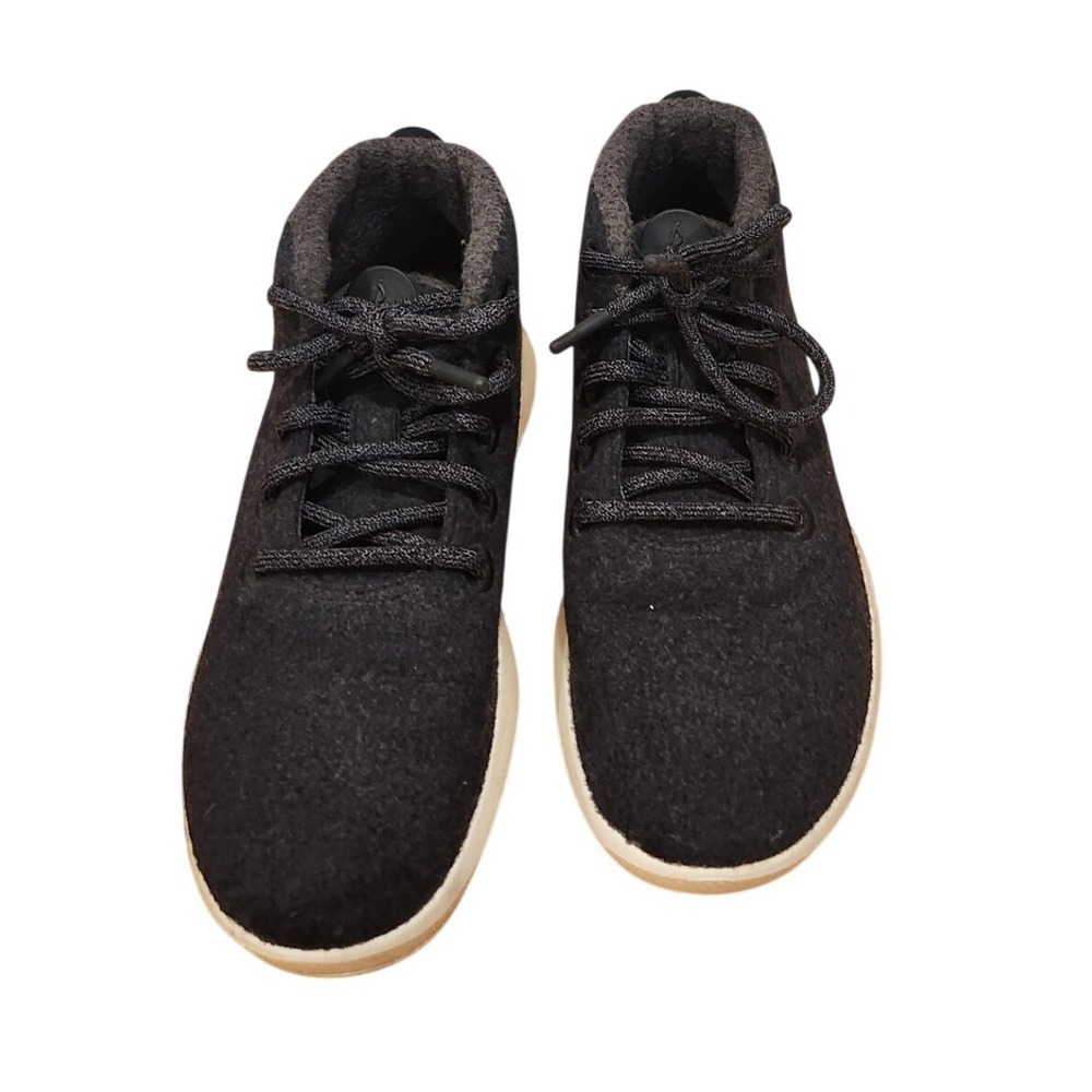 Allbirds Wool Runner-Up Mizzle Womens 7 Black Mid Top Sneakers grey